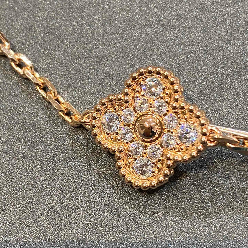 [sparkle Jewelry ] CLOVER 5 MOTIF FULL DIAMOND BRACELET COLLECTION