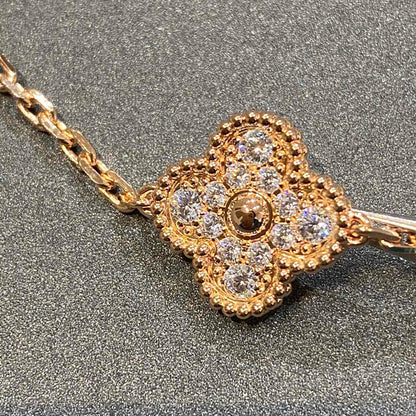 [Sparkle]Armband LUCKY CLOVER 5 Motive – VOLLSTÄNDIG MIT DIAMANTEN BESETZT