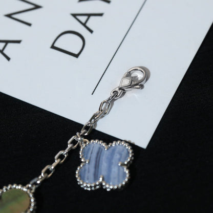 [sparkle Jewelry ]CLOVER BRACELET 5 MOTIFS MOP CHALCEDONY SILVER