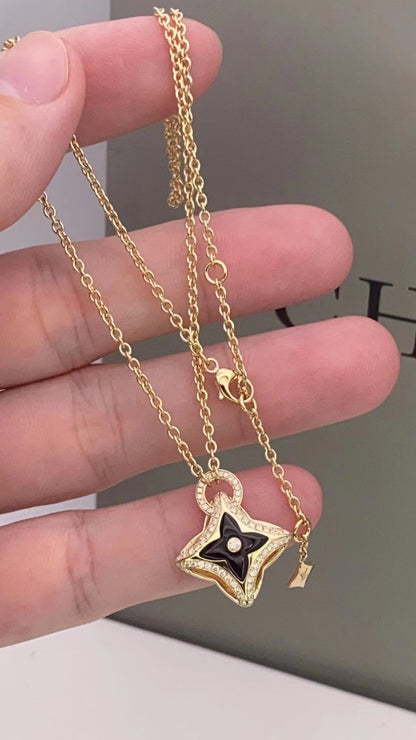 [Sparkle]STAR PEDANT ROSE GOLD DIAMOND NECKLACE
