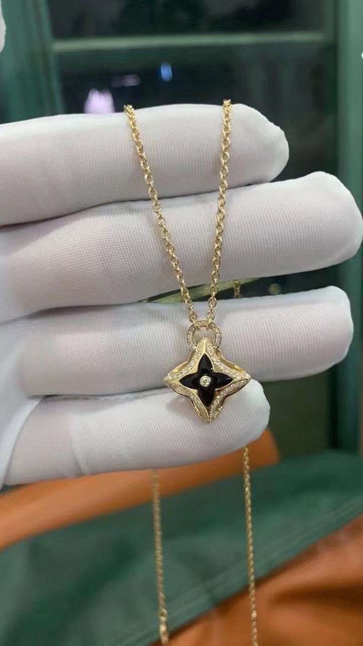 [Sparkle]STAR PEDANT ROSE GOLD DIAMOND NECKLACE