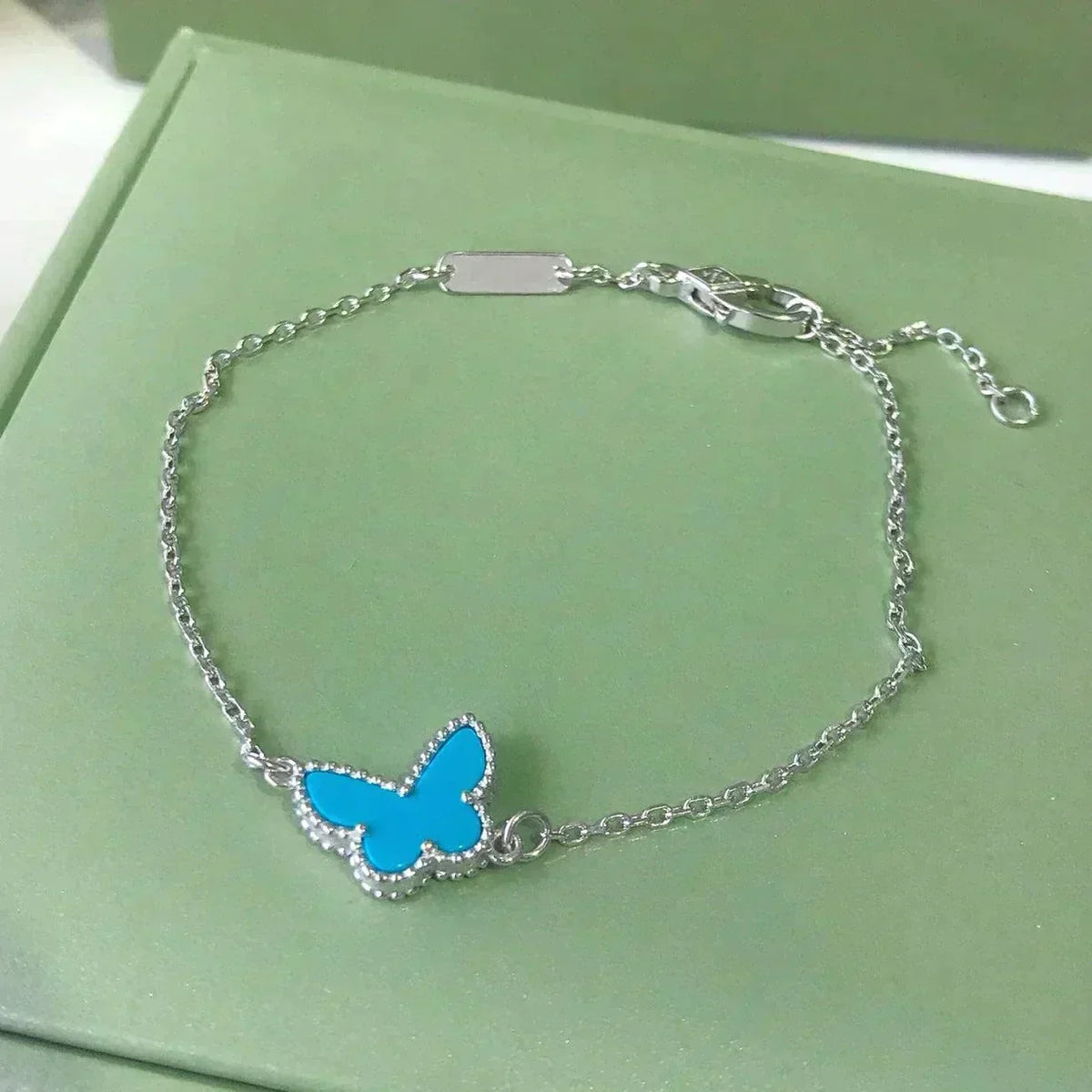 [sparkle Jewelry ]BUTTERFLY TURQUOISE BUTTERFLY BRACELET SILVER