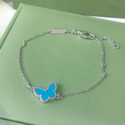 [sparkle Jewelry ]BUTTERFLY TURQUOISE BUTTERFLY BRACELET SILVER