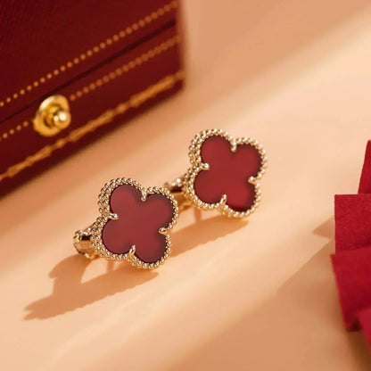 [sparkle Jewelry ]CLOVER MEDIUM 1 MOTIFS CARNELIAN  EARRINGS