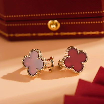 [sparkle Jewelry ]CLOVER MEDIUM 1 MOTIFS CARNELIAN  EARRINGS