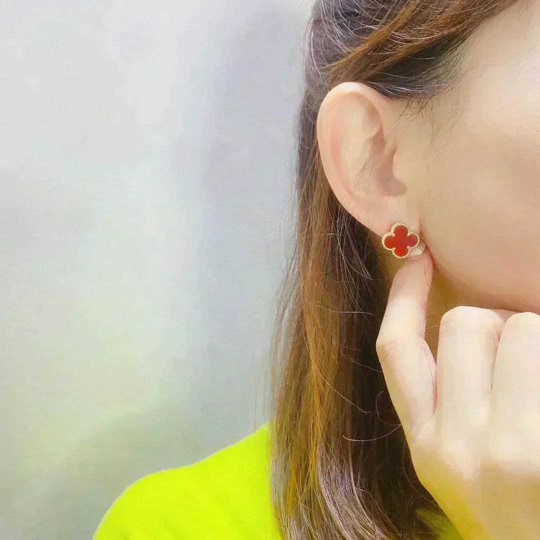 [sparkle Jewelry ]CLOVER MEDIUM 1 MOTIFS CARNELIAN  EARRINGS