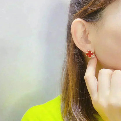 [sparkle Jewelry ]CLOVER MEDIUM 1 MOTIFS CARNELIAN  EARRINGS