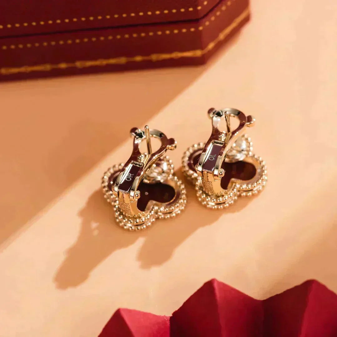 [sparkle Jewelry ]CLOVER MEDIUM 1 MOTIFS CARNELIAN  EARRINGS