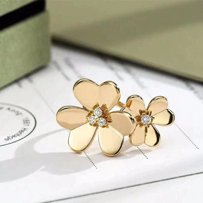 [sparkle Jewelry ]CLOVER COMOS GOLD DIAMOND RING