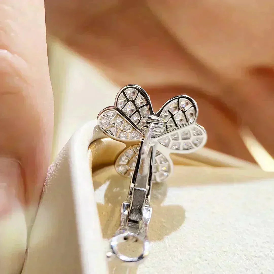 [sparkle Jewelry ]CLOVER COMOS DIAMOND EARRINGS SILVER