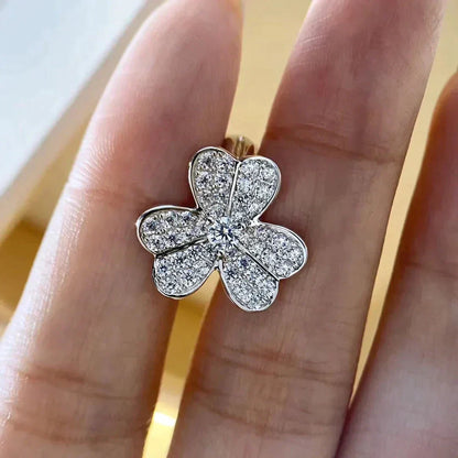[sparkle Jewelry ]CLOVER COMOS DIAMOND EARRINGS SILVER