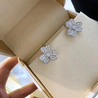 [sparkle Jewelry ]CLOVER COMOS DIAMOND EARRINGS SILVER