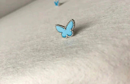 [sparkle Jewelry ]BUTTERFLY TURQUOISE EARRINGS SILVER