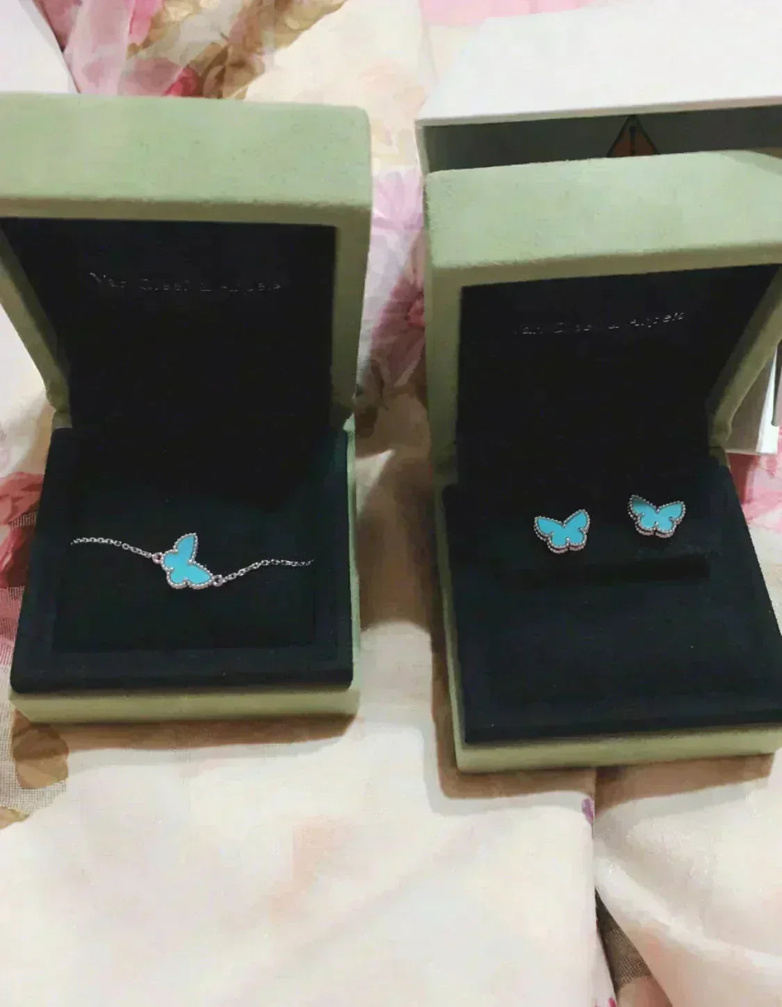 [sparkle Jewelry ]BUTTERFLY TURQUOISE EARRINGS SILVER