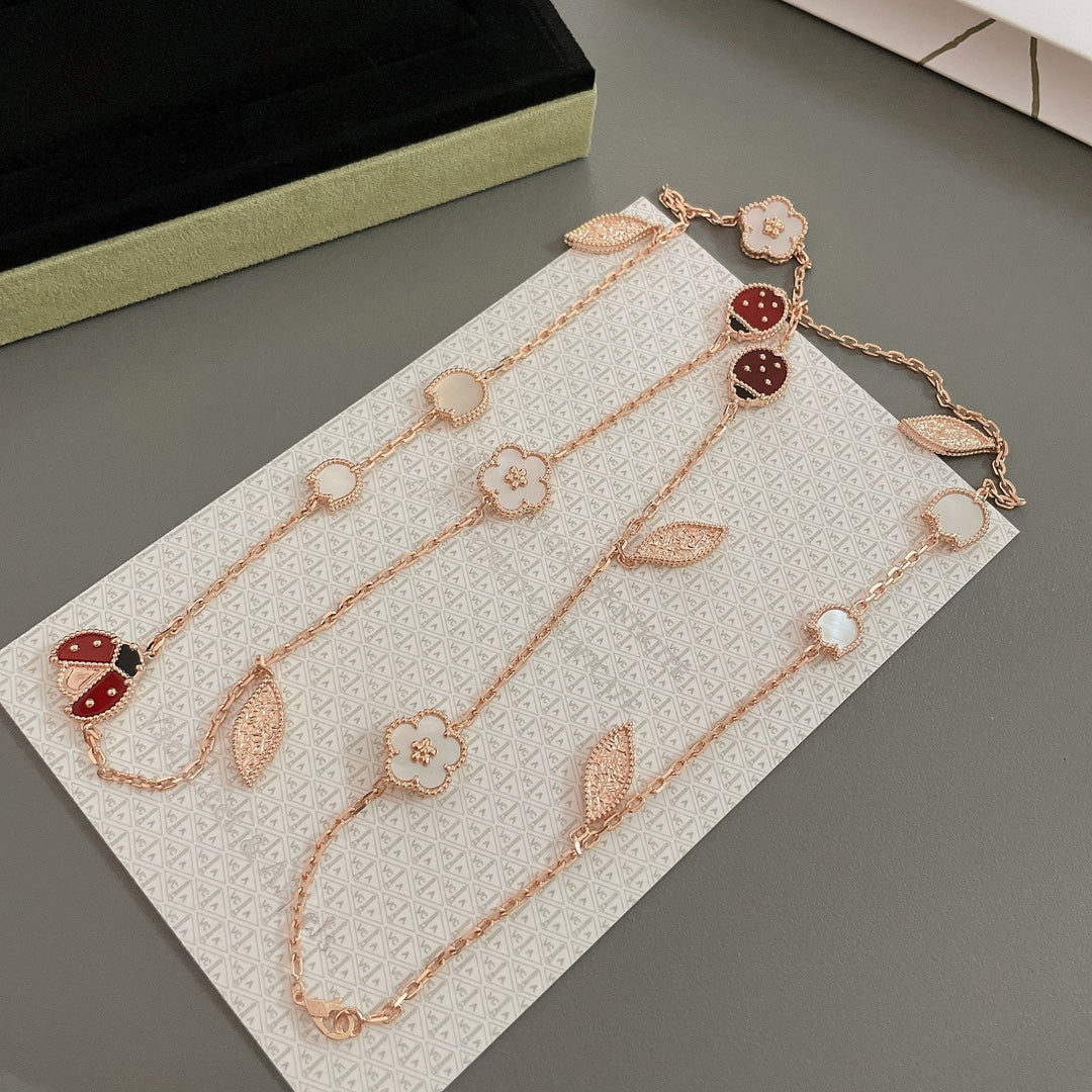 [sparkle Jewelry ]LUCKY SPRING 15 MOTIFS ROSE GOLD NECKLACE