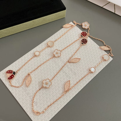 [sparkle Jewelry ]LUCKY SPRING 15 MOTIFS ROSE GOLD NECKLACE