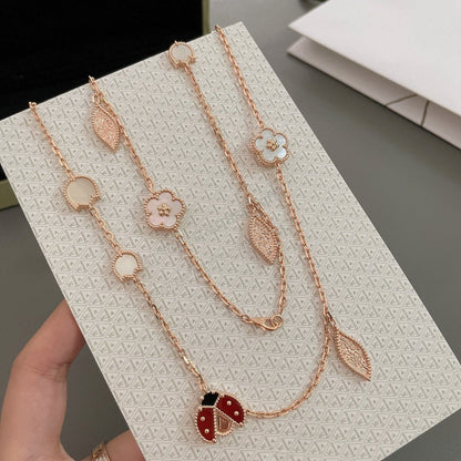 [sparkle Jewelry ]LUCKY SPRING 15 MOTIFS ROSE GOLD NECKLACE