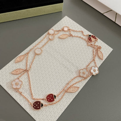 [sparkle Jewelry ]LUCKY SPRING 15 MOTIFS ROSE GOLD NECKLACE
