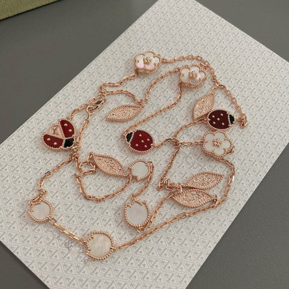 [sparkle Jewelry ]LUCKY SPRING 15 MOTIFS ROSE GOLD NECKLACE
