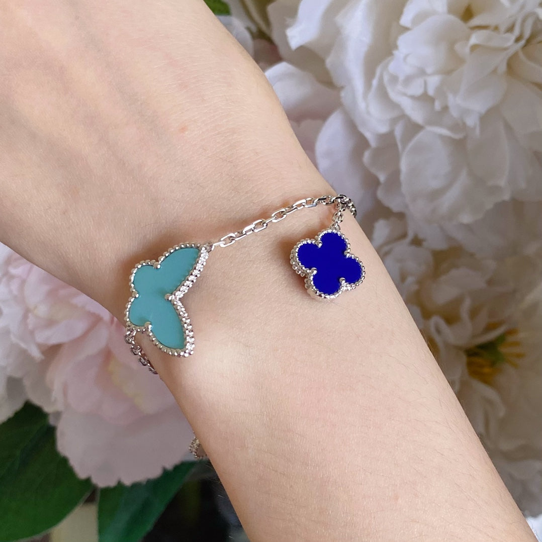 [sparkle Jewelry ]LUCKY SPRING SILVER BRACELET 4 MOTIF