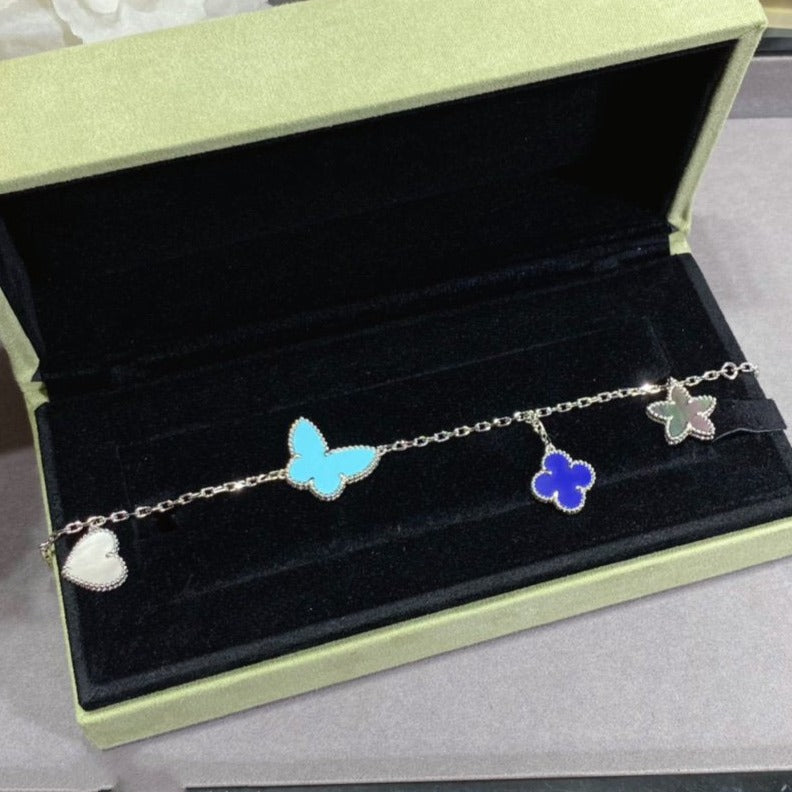[sparkle Jewelry ]LUCKY SPRING SILVER BRACELET 4 MOTIF