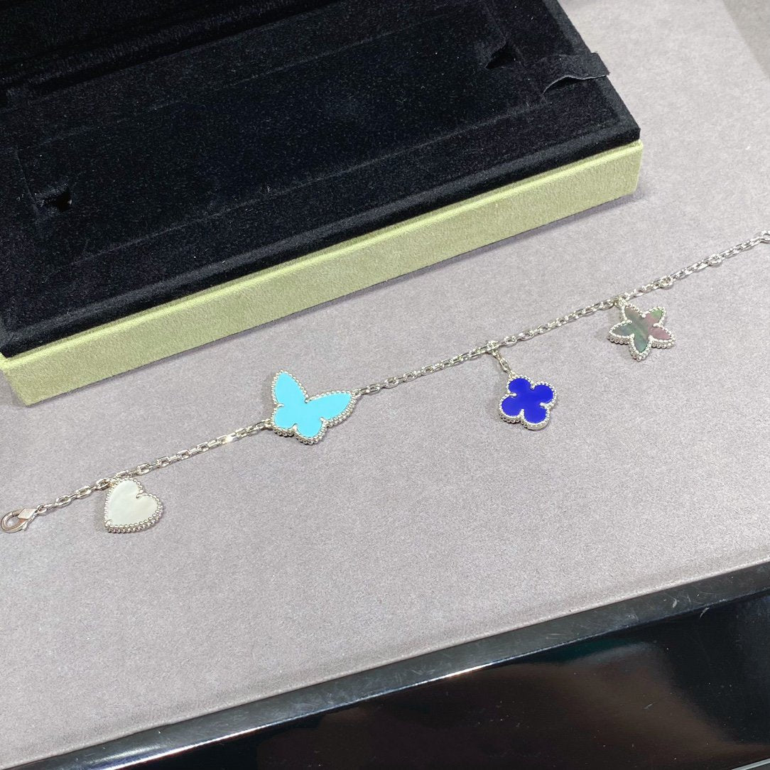[sparkle Jewelry ]LUCKY SPRING SILVER BRACELET 4 MOTIF
