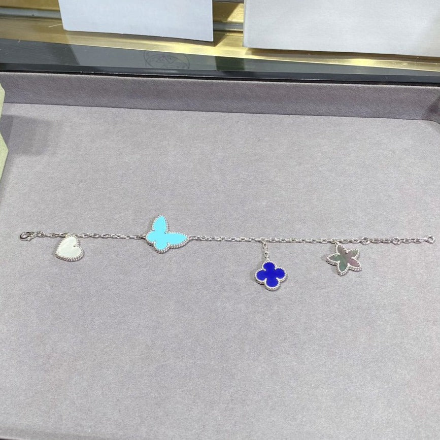 [sparkle Jewelry ]LUCKY SPRING SILVER BRACELET 4 MOTIF