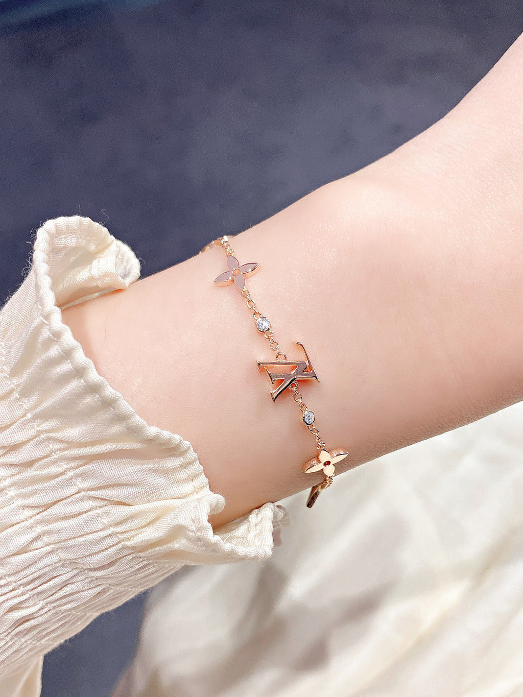 [sparkle Jewelry ]STAR AND SUN 7 MOTIFS GOLD BRACELET