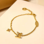 [sparkle Jewelry ]LOGO STAR MOTIF GOLD BRACELET