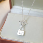 [sparkle Jewelry ]POP H PEDANT SILVER NECKLACE