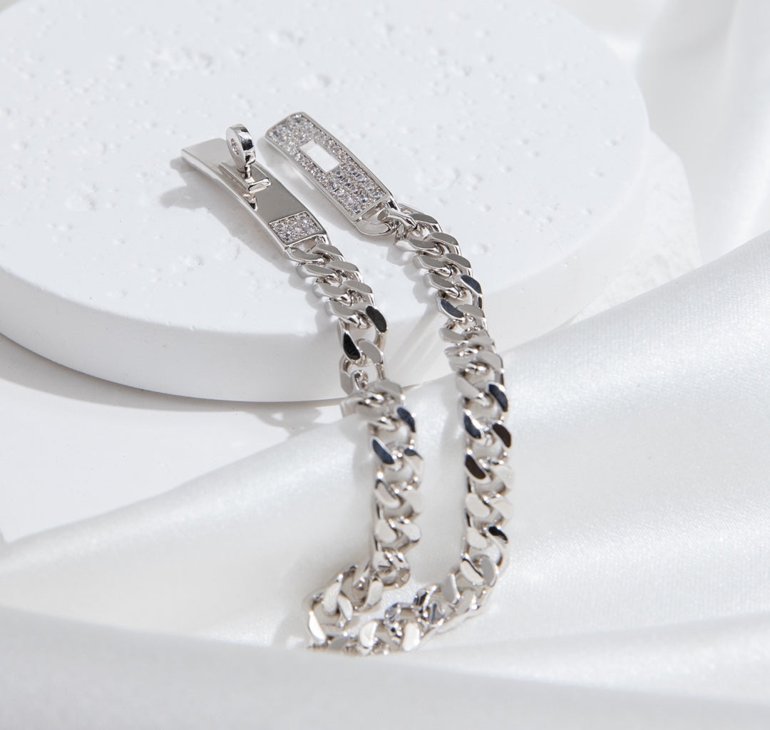 [sparkle Jewelry ]KELLY CHAIN SILVER DIAMOND BRACELET