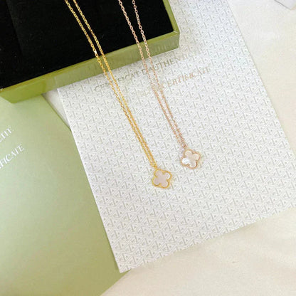 [sparkle Jewelry ]CLOVER MINI 9.5MM WHITE MOTHER-OF-PEARL NECKLACE