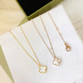 [sparkle Jewelry ]CLOVER MINI 9.5MM WHITE MOTHER-OF-PEARL NECKLACE