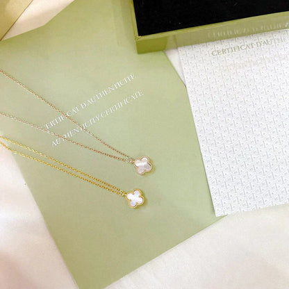 [sparkle Jewelry ]CLOVER MINI 9.5MM WHITE MOTHER-OF-PEARL NECKLACE