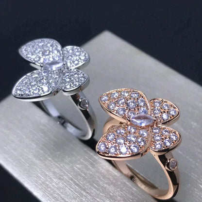 [sparkle Jewelry ]BUTTERFLY PINK GOLD DIAMOND RING