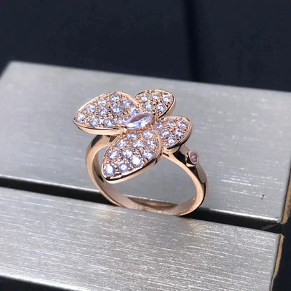 [sparkle Jewelry ]BUTTERFLY PINK GOLD DIAMOND RING