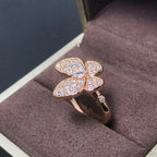 [sparkle Jewelry ]BUTTERFLY PINK GOLD DIAMOND RING