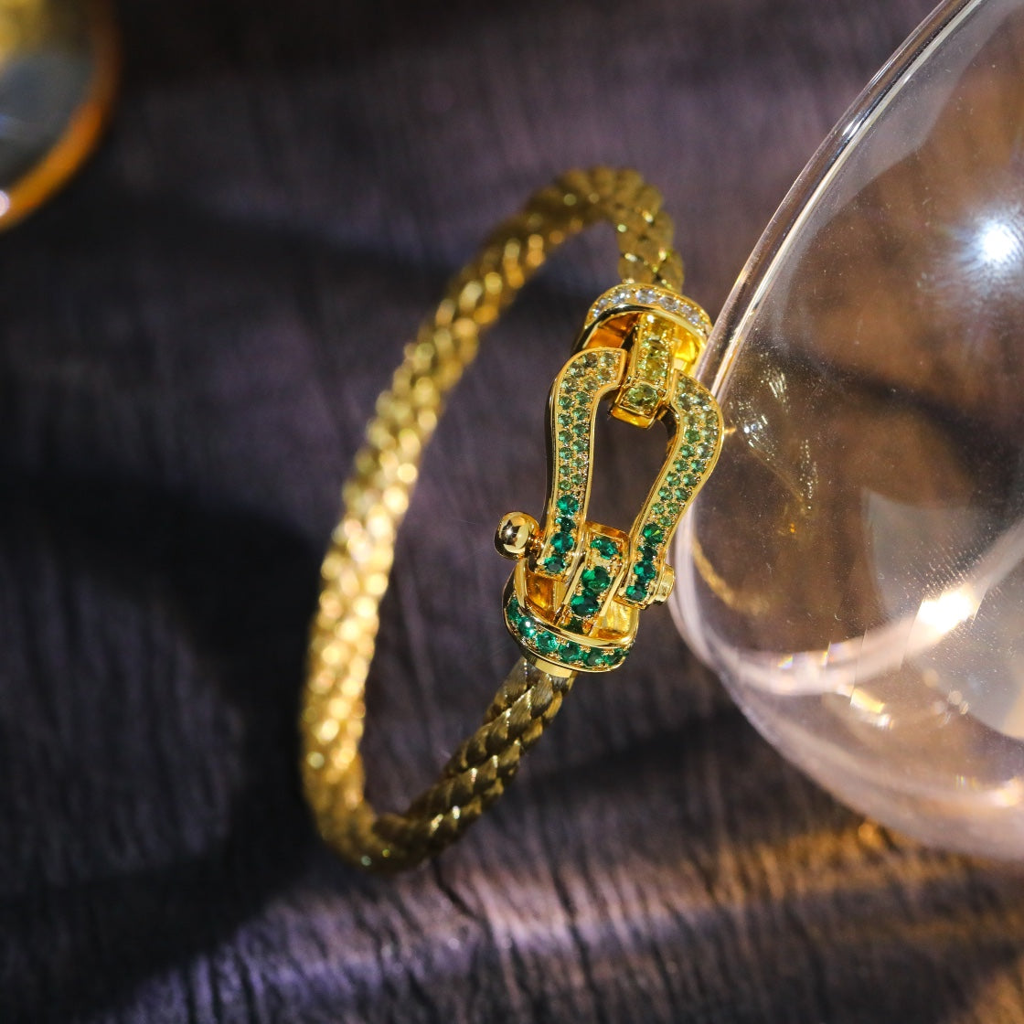 [sparkle Jewelry ]FORCE 10 GOLD GREEN DIAMOND PAVED