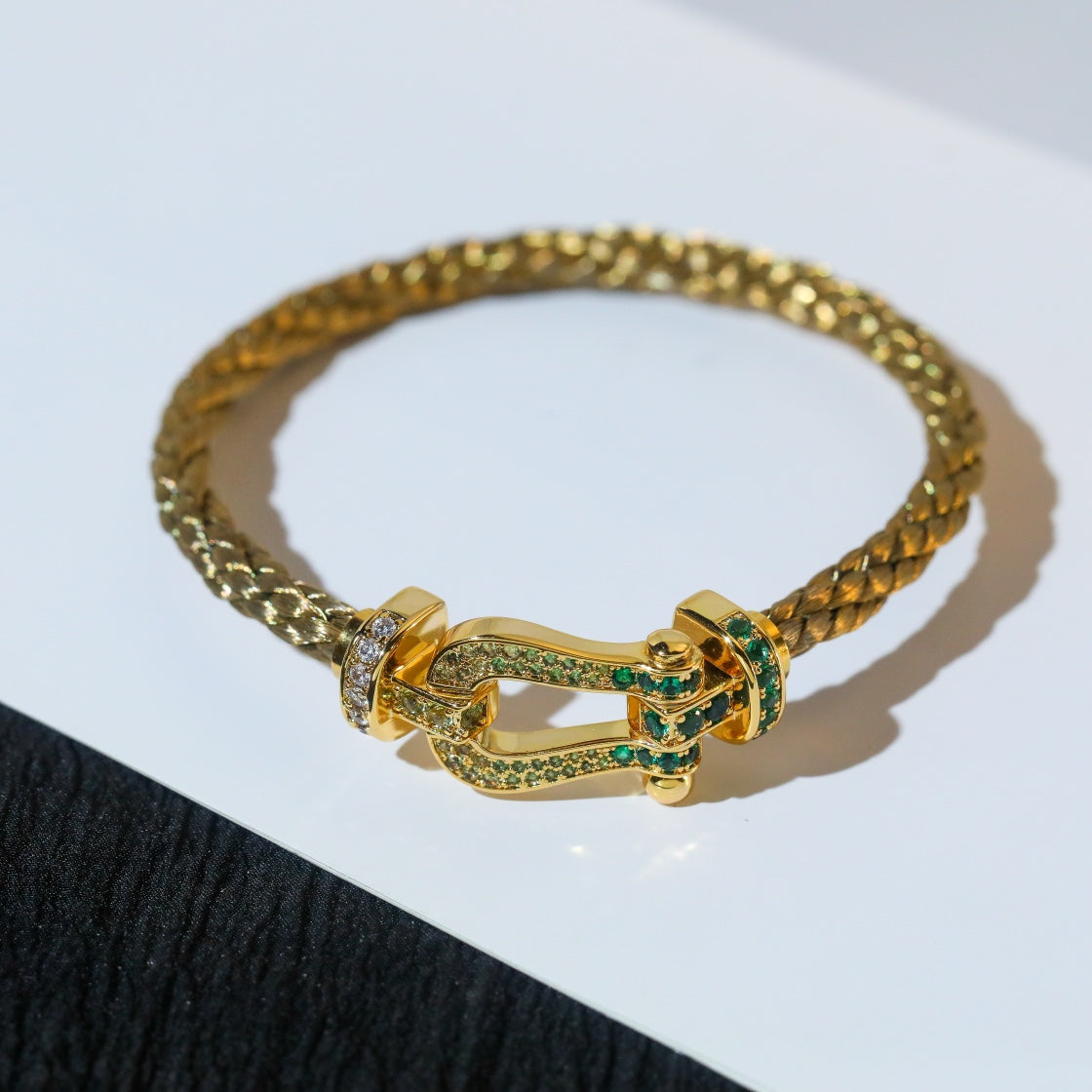 [sparkle Jewelry ]FORCE 10 GOLD GREEN DIAMOND PAVED