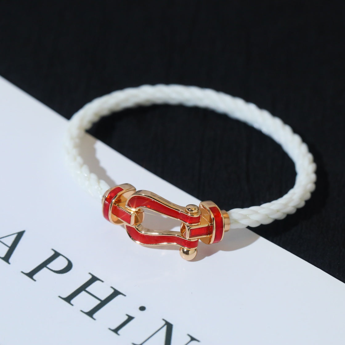 [sparkle Jewelry ]FORCE 10 WHITE TEXTILE DIAMOND PAVED