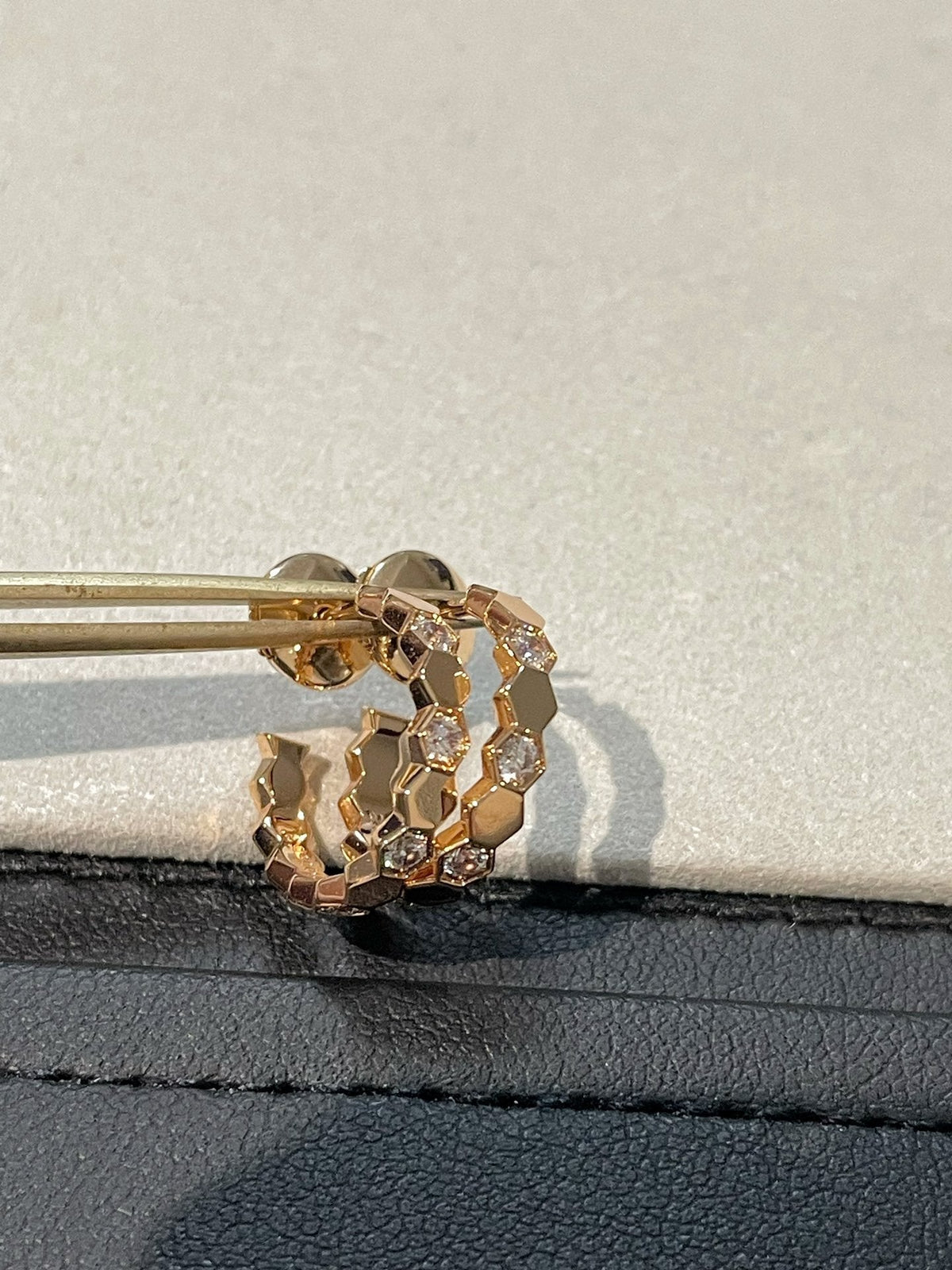 [sparkle Jewelry ]Hollow Design Four-Leaf Clover Flower Shape Earrings