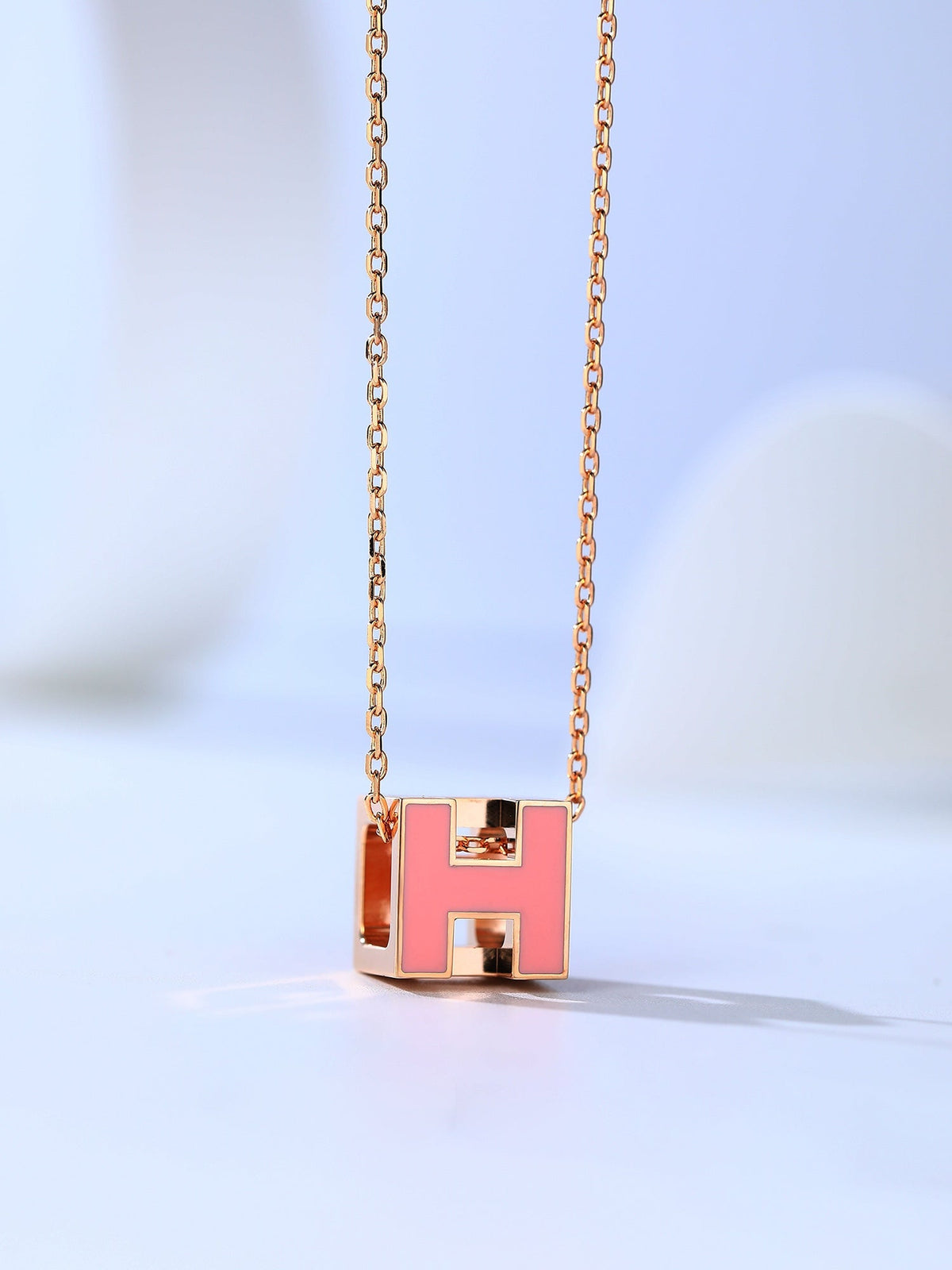 [sparkle Jewelry ]H CAGE PINK GOLD NECKLACE