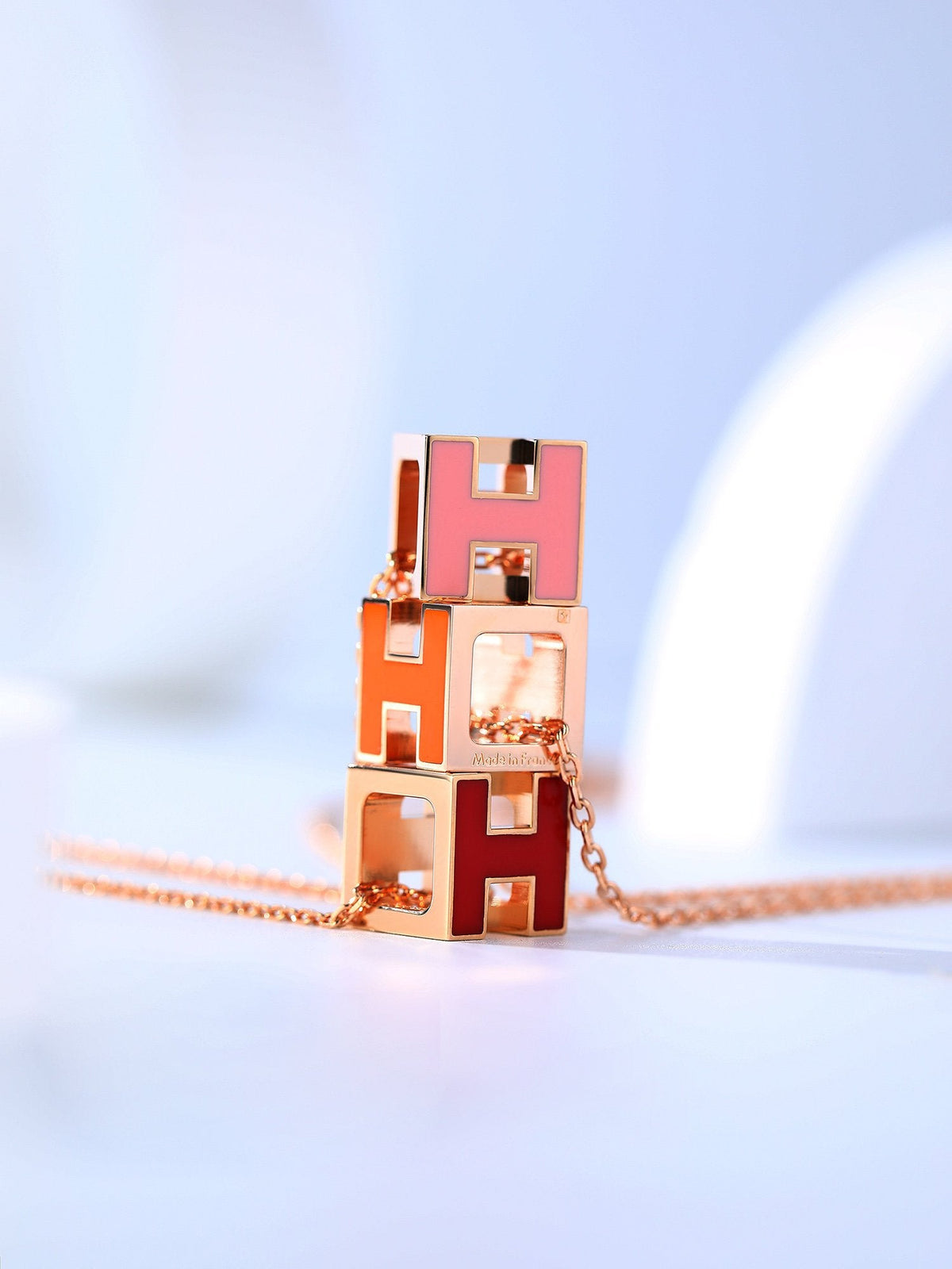 [sparkle Jewelry ]H CAGE PINK GOLD NECKLACE