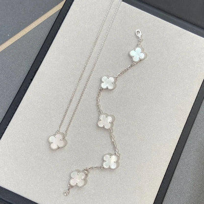 [Sparkle]LUCKY CLOVER 5モチーフ ブレスレット - マザーオブパール コレクション