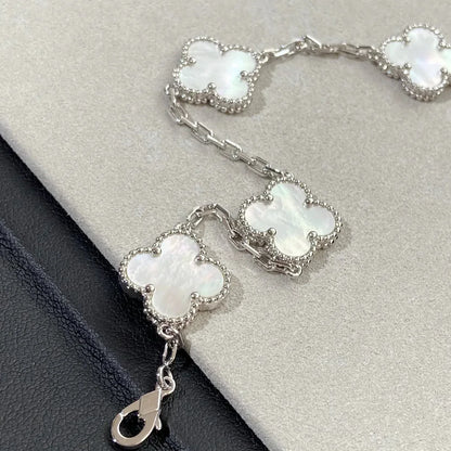 [Sparkle]LUCKY CLOVER 5モチーフ ブレスレット - マザーオブパール コレクション