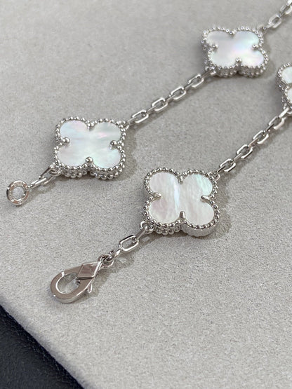 [sparkle Jewelry ]CLOVER WHITE PEARL MOP 5 MOTIF BRACELET COLLECTION