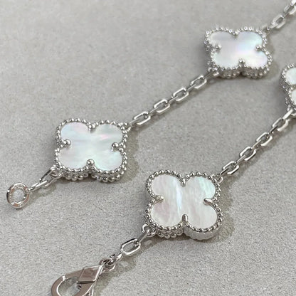 [Sparkle]LUCKY CLOVER 5モチーフ ブレスレット - マザーオブパール コレクション