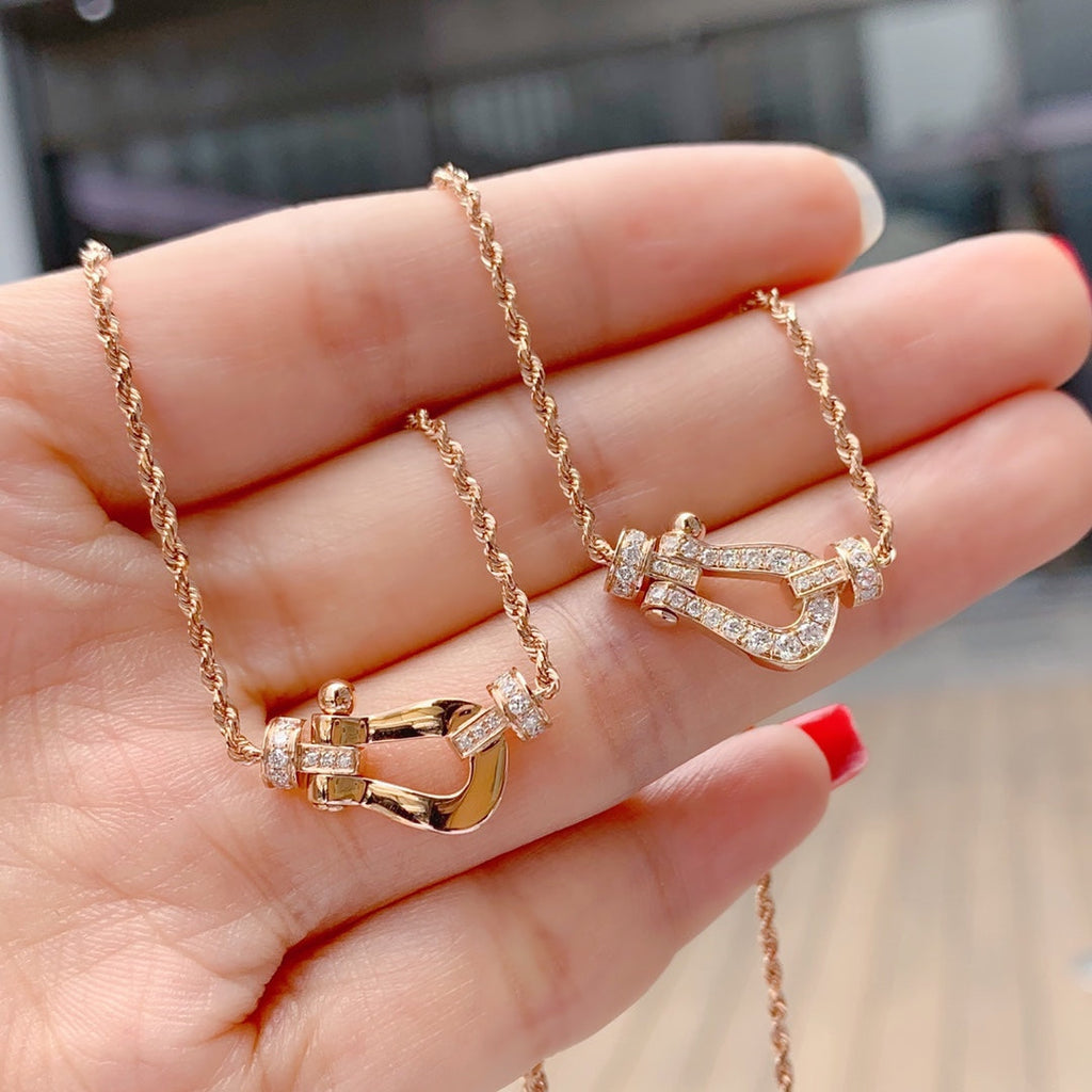 [sparkle Jewelry ]FORCE 10 PINK GOLD DIAMOND NECKLACE