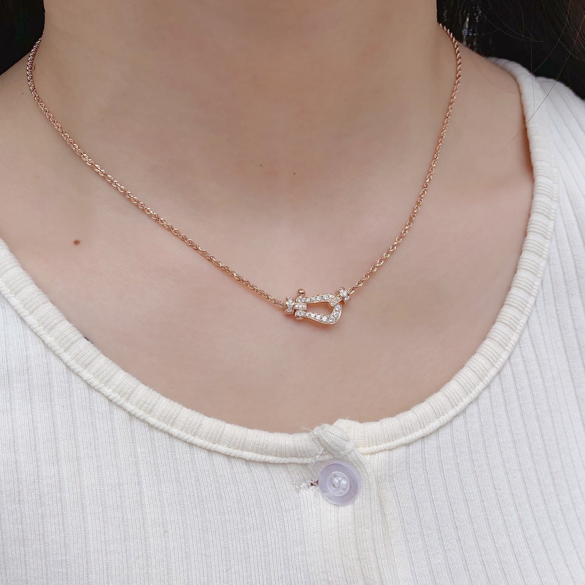 [sparkle Jewelry ]FORCE 10 PINK GOLD DIAMOND NECKLACE
