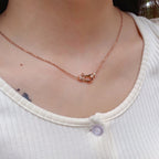 [sparkle Jewelry ]FORCE 10 PINK GOLD DIAMOND NECKLACE